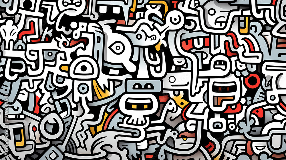 Abstract seamless doodle background, artistic background