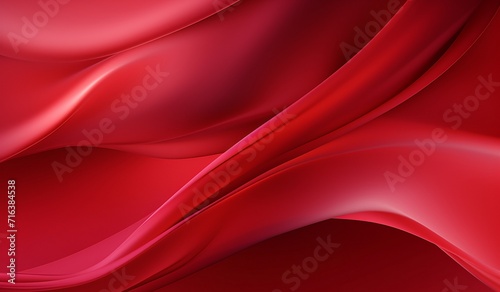 abstract red background with smooth wavy silk or satin texture