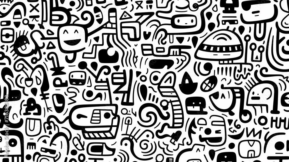 Abstract seamless doodle background, artistic background