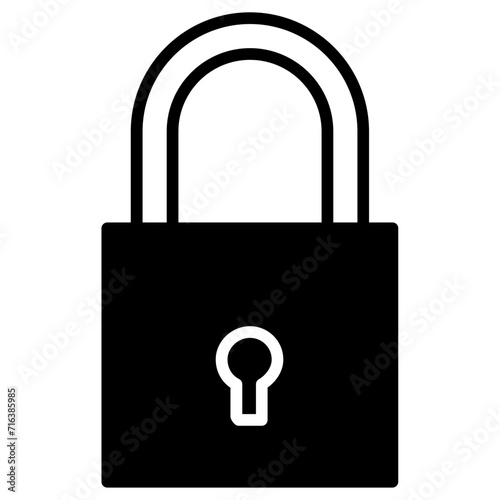 Lock bot solid glyph icon