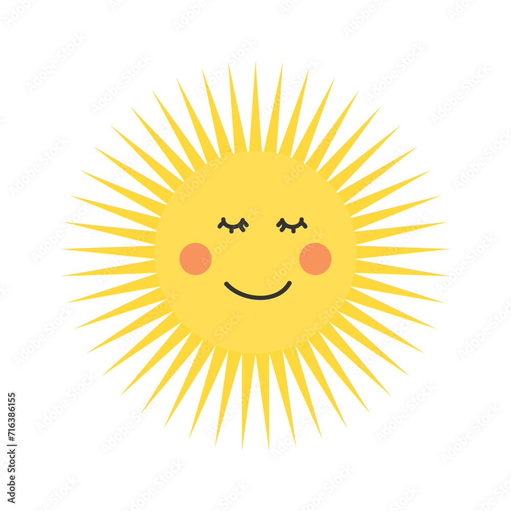 Yellow Smiling Sun Icon