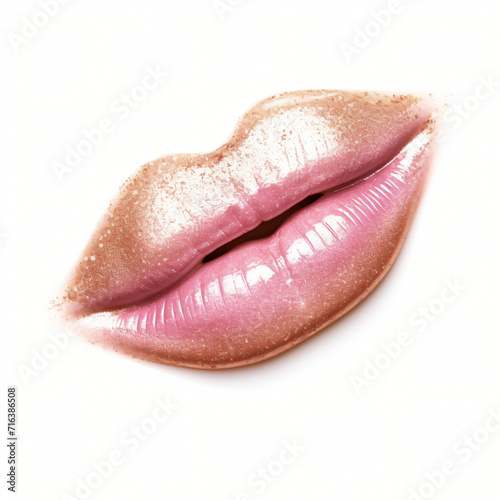 Pink gold lip gloss texture