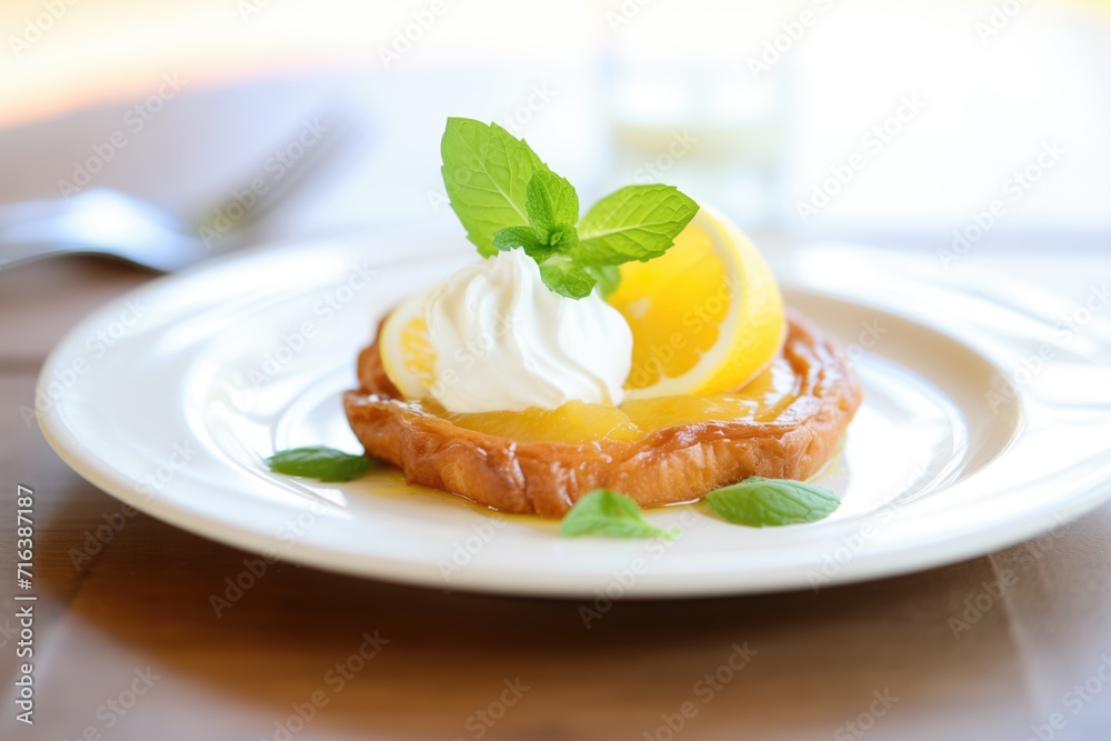 lemon curd danish with a dollop of whipped cream lemon curd danish with a dollop of whipped cream
