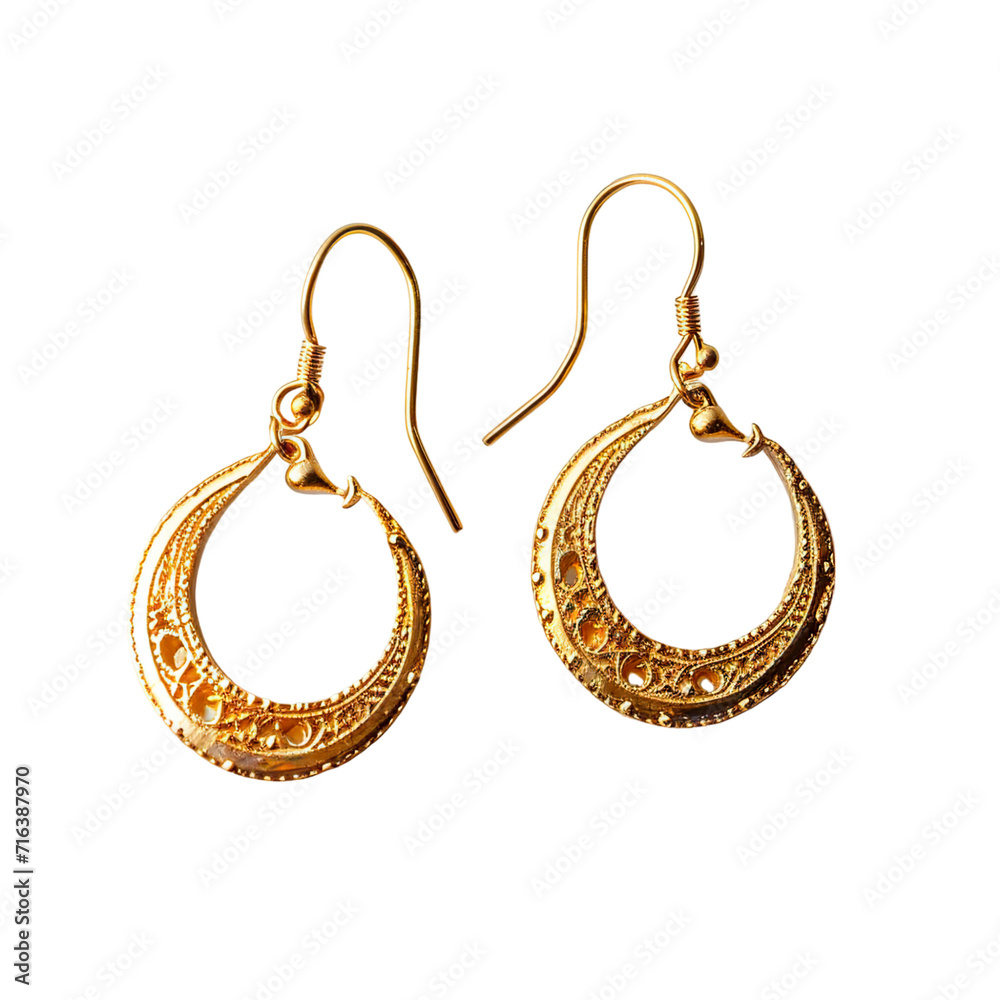 set of golden earrings