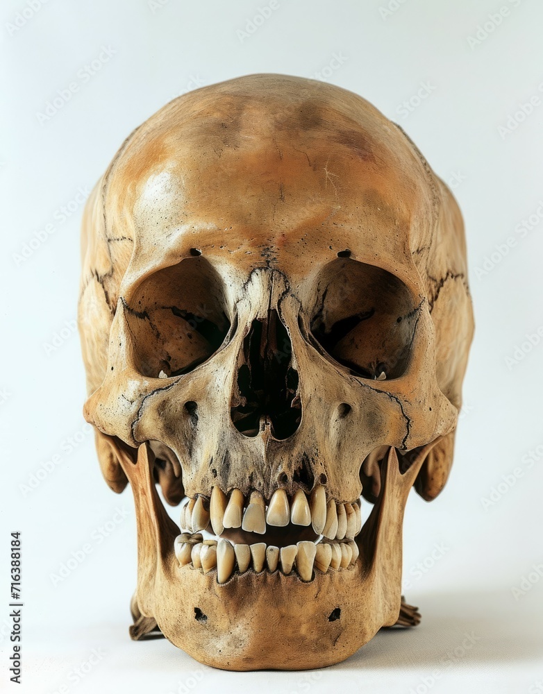 Obraz premium Death human skull. Generative AI technology. 