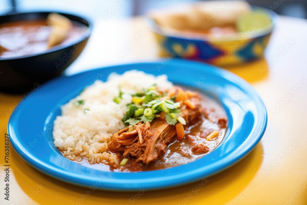individual serving of enchilada with a side of rice and beans individual serving of enchilada with a side of rice and beans