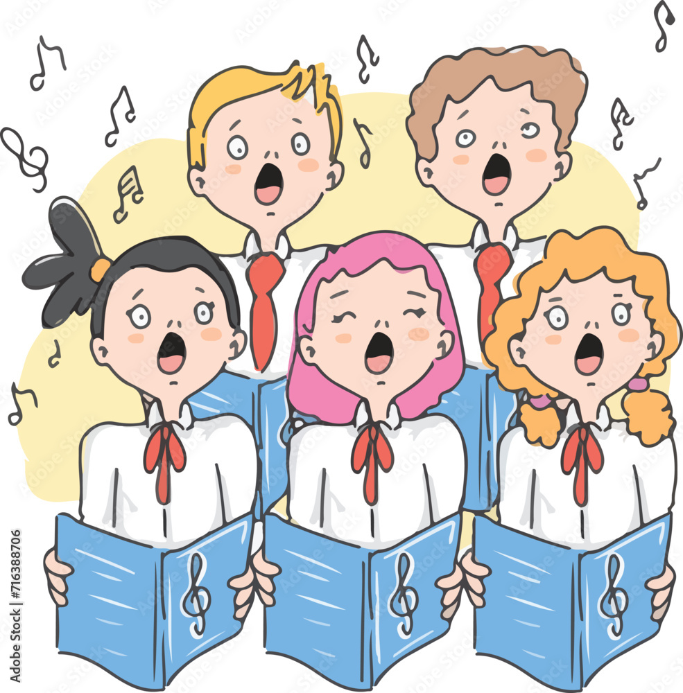 Students singing in the school choir.