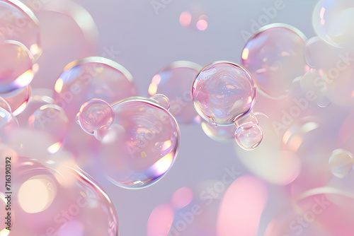 Bubbles on a Pink Background in Light Magenta