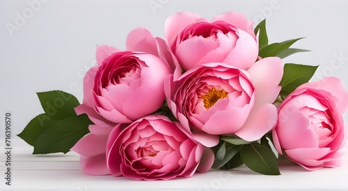 Stunning bouquet of pink peony roses