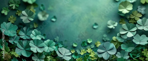Emerald Green Paper Clover Shamrock Leafs, HD, Background Wallpaper, Desktop Wallpaper