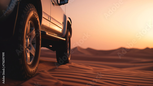 a car in the desert