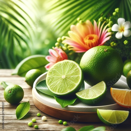 Background with fruit lime