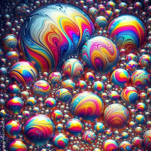 Multicolored Bubbles Closeup