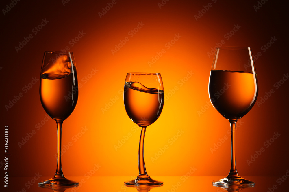 Three glasses of wine, horizontal picture