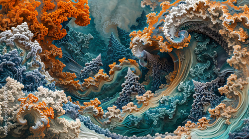 Naturalistic Waves in Fractal Form with Dusty Piles