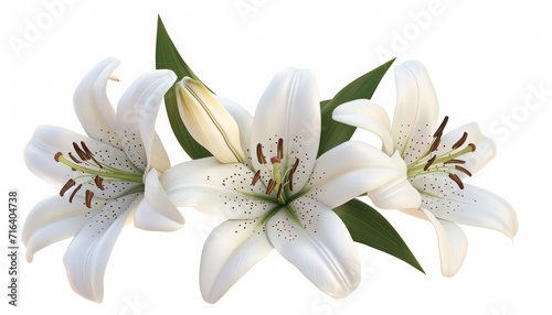 Lily breeder, ivory, cross-pollinating to create new hybrid lilies, 3d, isolated white background,