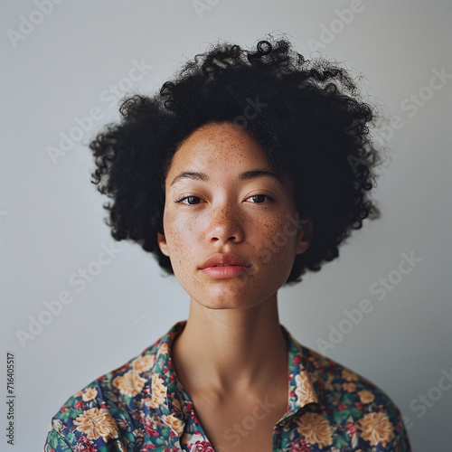 An authentic portrait of an individual, showcasing their natural features and imperfections, captured candidly and unapologetically, celebrating diversity.