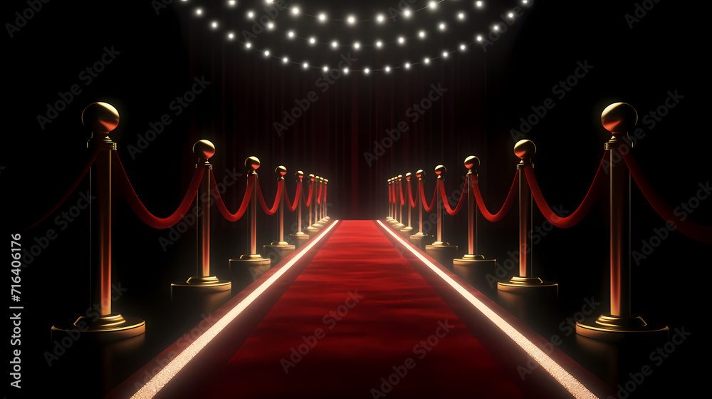 Red carpet staircase background, VIP entrance, night award ceremony Red carpet staircase background, VIP entrance, night award ceremony