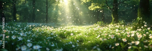 Flowering Green Forest Spring Summer Sunlight, Banner Image For Website, Background, Desktop Wallpaper