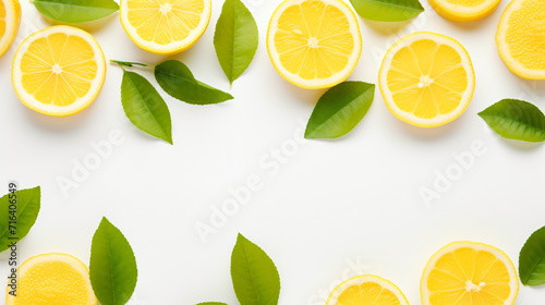 Fresh slices of yellow lemon lime fruit