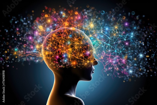 Brain neuron, creativity colorful canvas of cognition. Axon attraction navigate neural imaginarium, fostering originality. Amidst higher order thinking, cultural nuances neuroscience, PET metabotropic