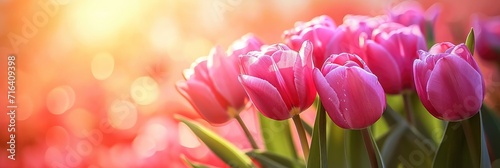 Happy Womens Day Pink Tulips Sunlight, Banner Image For Website, Background, Desktop Wallpaper © Pic Hub