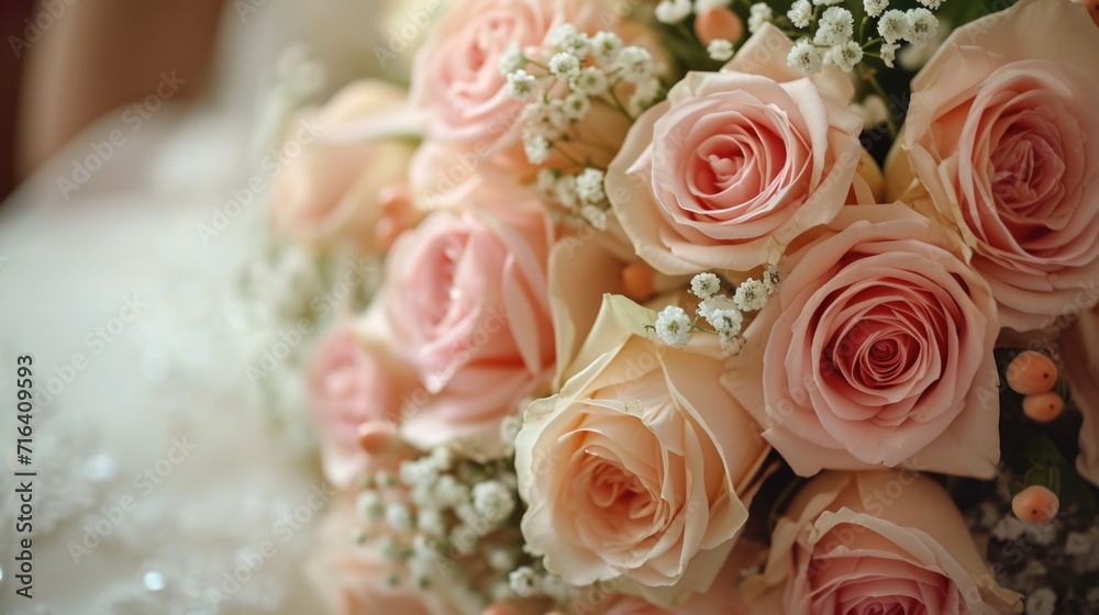A close-up shot of a beautiful bouquet of pink roses. Perfect for adding a touch of elegance and romance to any project or design A close-up shot of a beautiful bouquet of pink roses. Perfect for adding a touch of elegance and romance to any project or design
