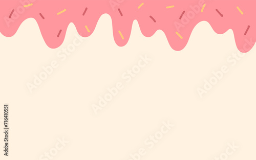 Background with donut glaze. pastel colorful. Pattern design for banner, poster, card, postcard, cover, brochure. Vector illustration