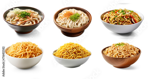 A bowl of noodles, on transparency background PNG