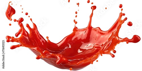 A vibrant red liquid splashes onto a pristine white surface. Perfect for advertising, graphic design, and artistic projects
