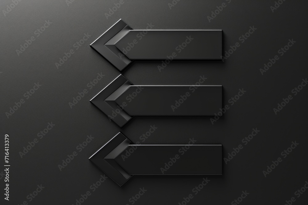 Black arrows on a black background. Can be used for design, navigation, or business concepts Black arrows on a black background. Can be used for design, navigation, or business concepts
