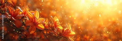 Orange Color Deciduous Azalea Goldpoftchen Flowers, Banner Image For Website, Background, Desktop Wallpaper photo