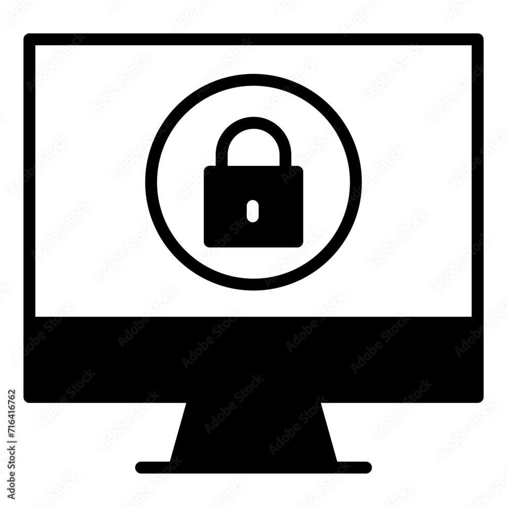 Computer Password solid glyph icon Computer Password solid glyph icon