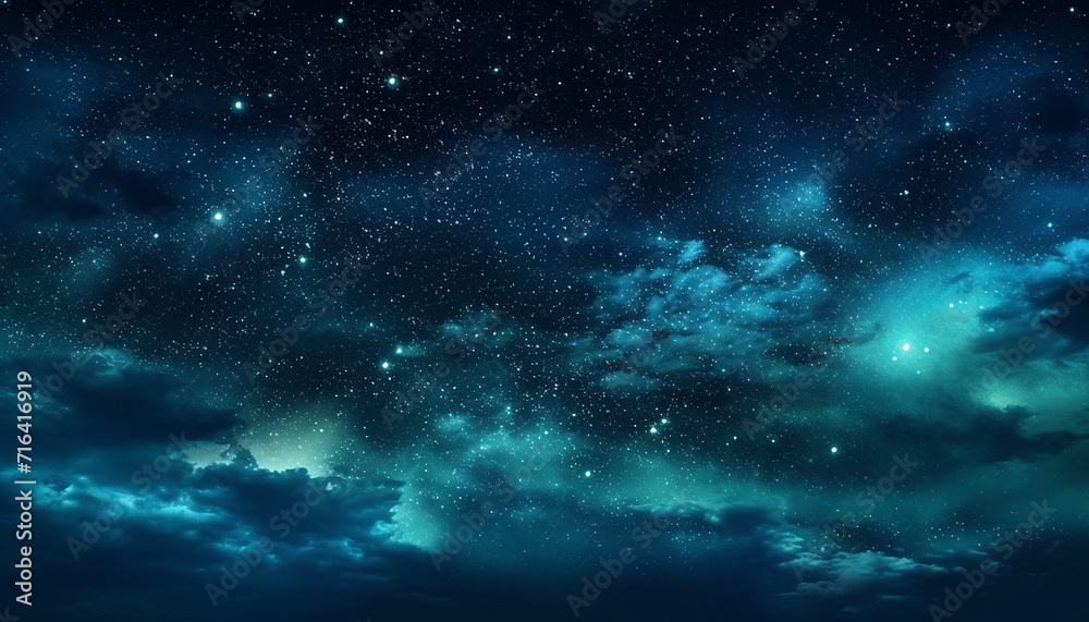 Night starry sky. Milky Way, stars and nebula. Space blue background,