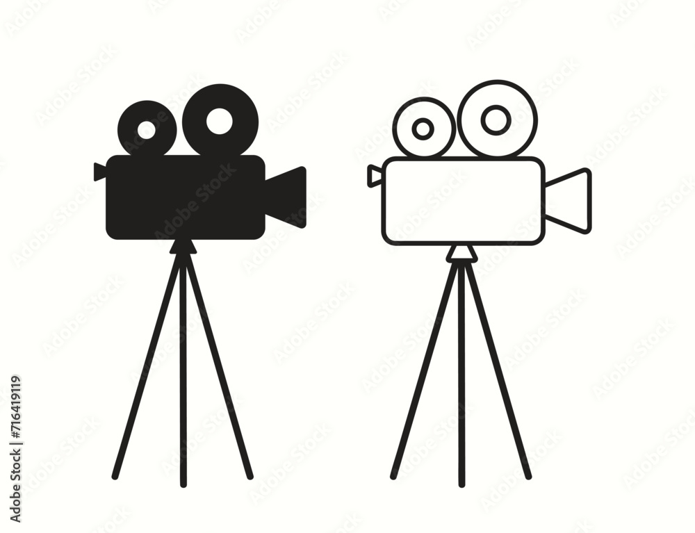 Obraz premium movie camera icon vector illustration