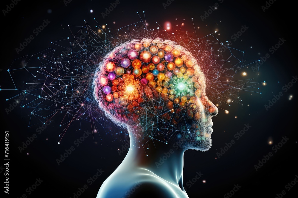 Aging brain complex puzzle - mind game ingenious synapses pathways. Wit visionary, brain's visualization, splashy brilliant. Conceptual thinking innovative witty neurological quirky mental human axon.