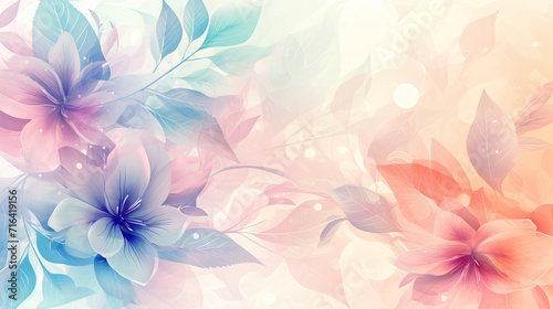 Abstract floral design in pastel colors for prints  postcards or wallpaper