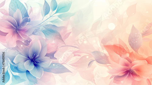 Abstract floral design in pastel colors for prints, postcards or wallpaper