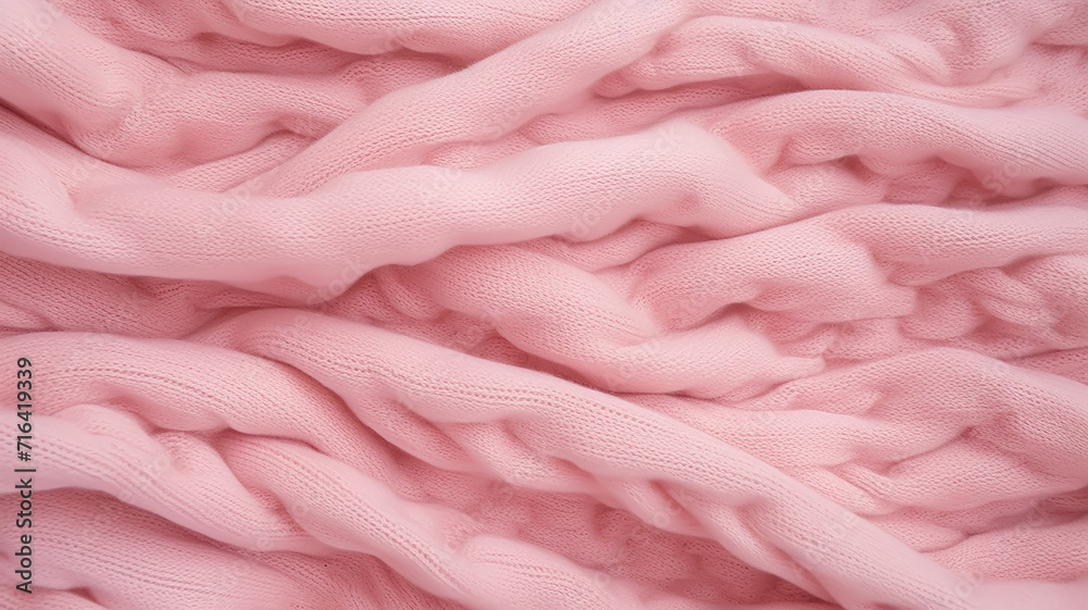 Pink texture knitted fabric, fiber background cozy style Pink texture knitted fabric, fiber background cozy style