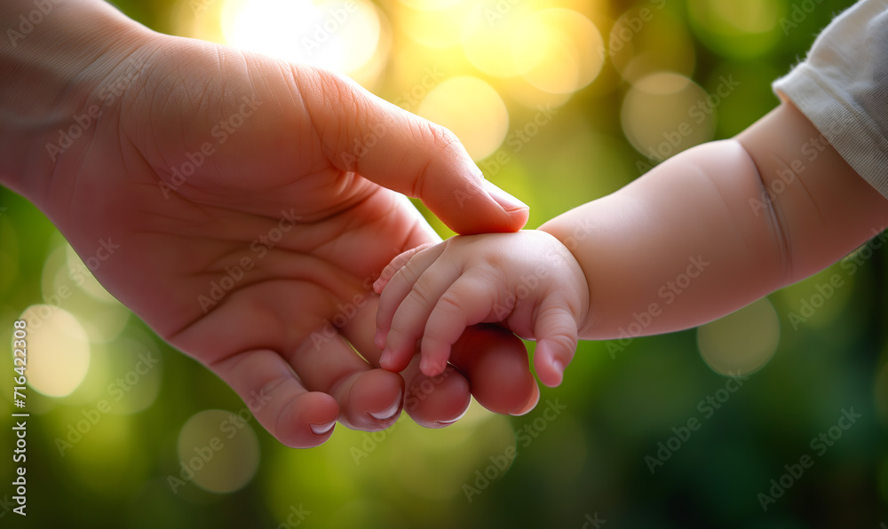 Parent Child Baby Hand Holding Outdoor Concept Parent Child Baby Hand Holding Outdoor Concept