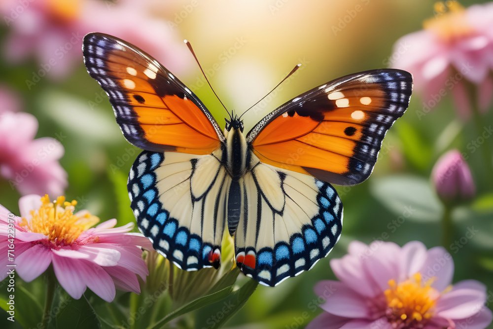 butterfly on flower. butterfly on flower.
