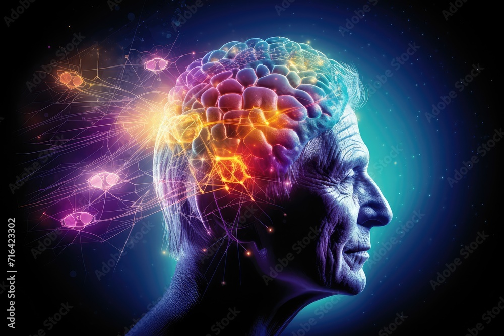 Cognitive decline, disorder, aging brain mosaic of thoughts forgetting dementia, mental mind patterns. Neuro creativity, innovative brainwaves ingenious, variegated neural landscape cognition tapestry Cognitive decline, disorder, aging brain mosaic of thoughts forgetting dementia, mental mind patterns. Neuro creativity, innovative brainwaves ingenious, variegated neural landscape cognition tapestry