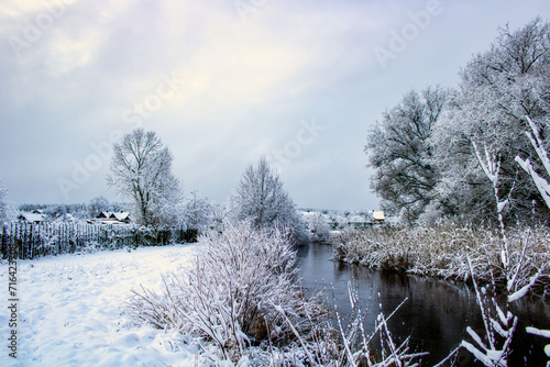 village on the river bank