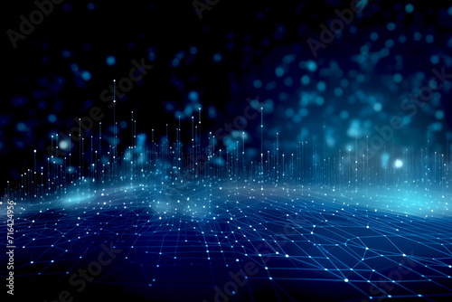 Motion Abstract light effect blue color for background concept with technology innovation future data