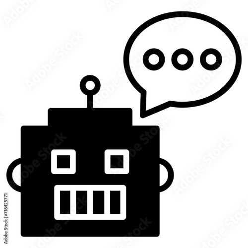 Chatbot solid glyph icon