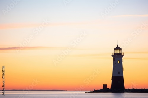 silhouette of a lighthouse at twilight