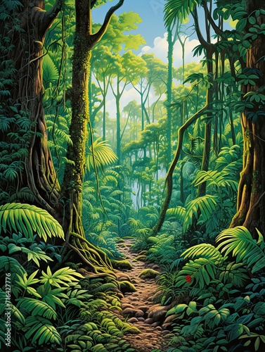 Serene Rainforest Canopies  Exquisite Prints from Famous Jungle National Park