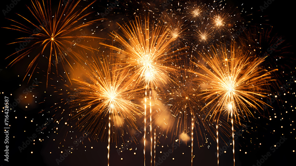 Happy New Year, burning fireworks with bokeh light background Happy New Year, burning fireworks with bokeh light background