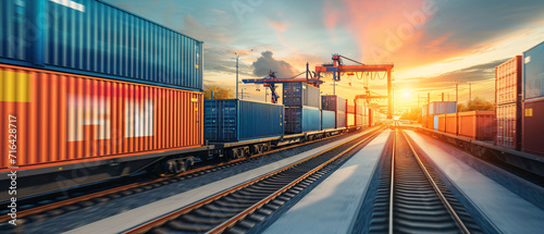 Global business of Container Cargo freight train
