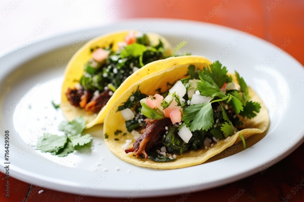 mole poblano taco with fresh cilantro mole poblano taco with fresh cilantro